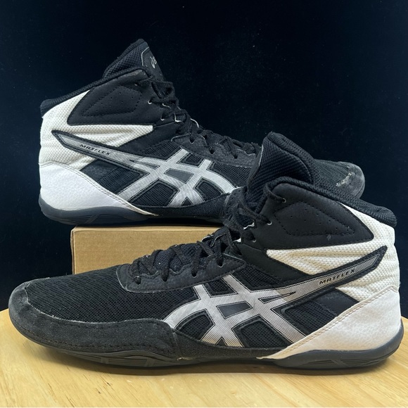 MENS ASICS 1081A021-001 MATFLEX 6 WRESLTING BOXING BLACK/WHITE/SILVER SHOE Sz 11 - Picture 1 of 10